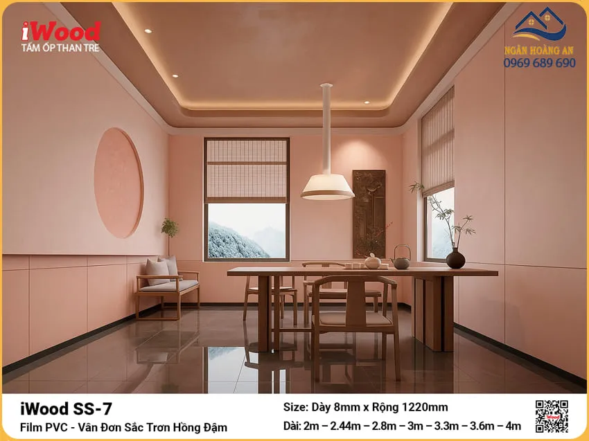 Cửa Hàng Bán Tấm Than Tre iWood SS-7 Hồng Đậm Giá Rẻ