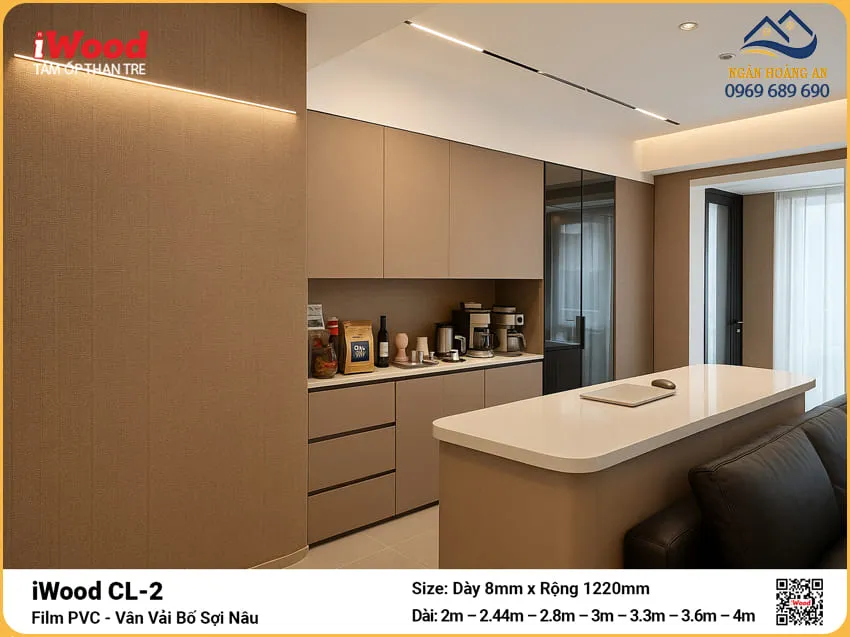 Cửa Hàng Tấm Ốp Than Tre iWood CL-2 Vân Vải Giá Tốt