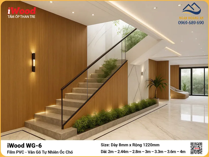 Cửa Hàng Tấm Ốp Than Tre iWood WG-6 Vân Gỗ Óc Chó