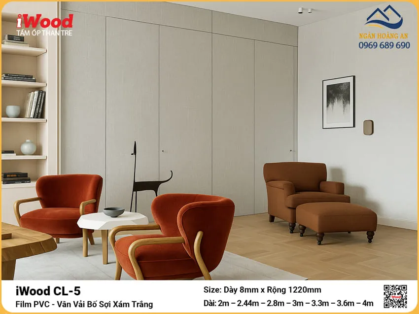 Cửa Hàng Tấm Than Tre iWood CL-5 Vân Vải Bố Sợi Xám Trắng Giá Tốt Cửa Hàng Tấm Than Tre iWood CL-5 Vân Vải Bố Sợi Xám Trắng Giá Tốt