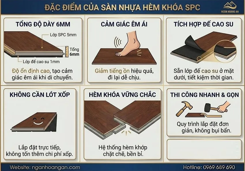 Đặc Điểm Của Sàn Nhựa Hèm Khóa SPC