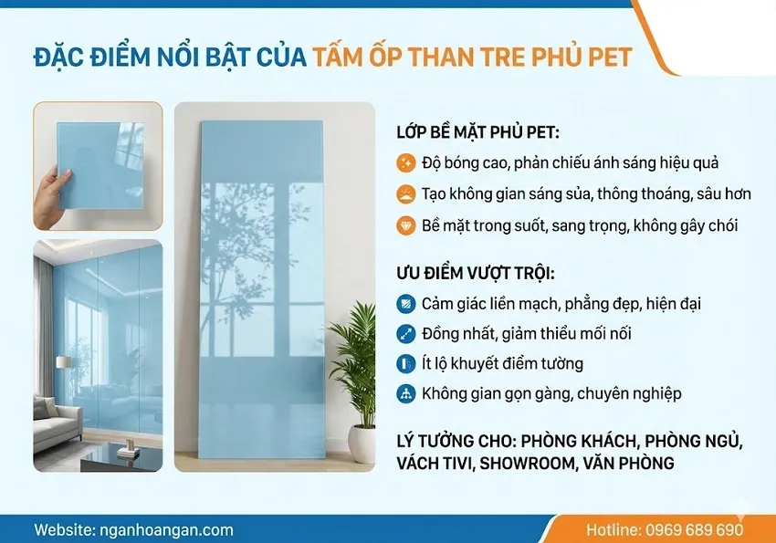 Đặc Điểm Nổi Bật Của Tấm Ốp Than Tre Phủ PET