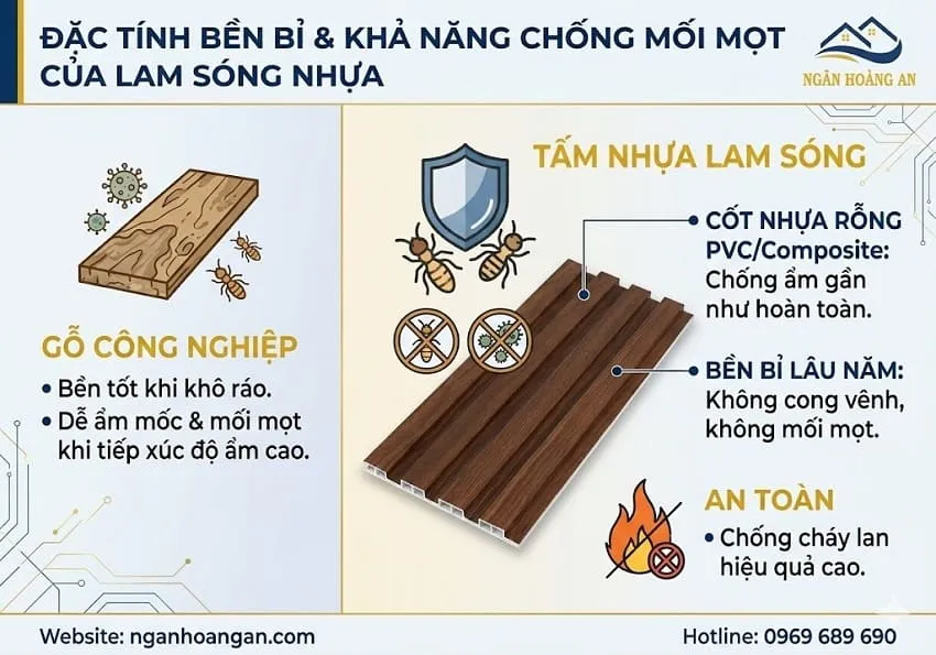 Đặc Tính Bền Bỉ Và Khả Năng Chống Mối Mọt Của Lam Sóng Nhựa