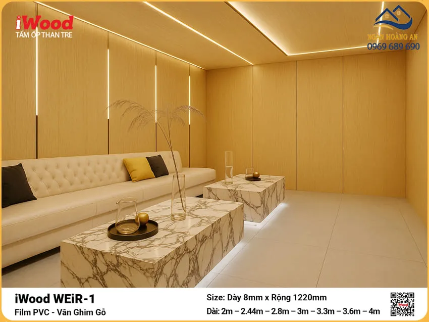 Đại Lý Tấm Ốp Tường Than Tre iWood WEiR-1 Vân Ghim Gỗ Chính Hãng
