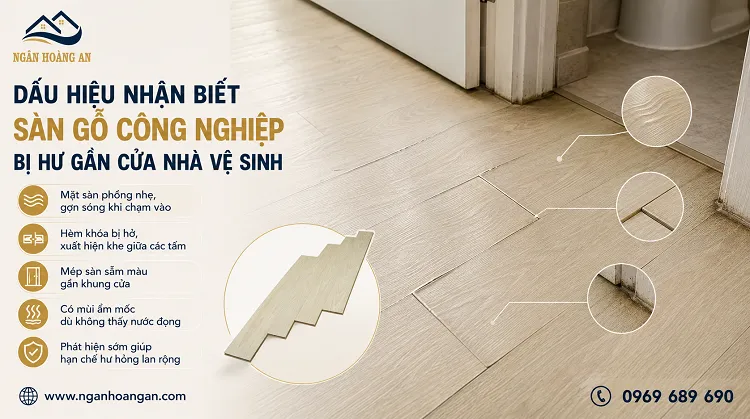 Dấu Hiệu Nhận Biết Sàn Gỗ Công Nghiệp Bị Hư Gần Cửa Nhà Vệ Sinh