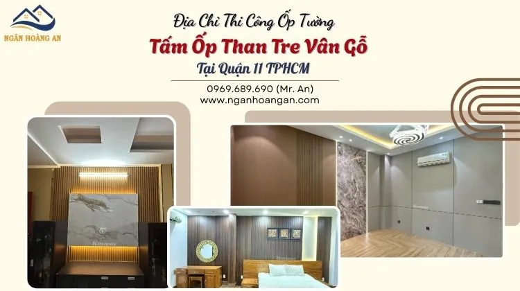 Địa Chỉ Thi Công Ốp Tường Tấm Ốp Than Tre Vân Gỗ