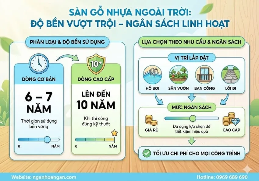Độ Bền Sử Dụng Sàn Gỗ Ngoài Trời – Phù Hợp Nhiều Mức Ngân Sách