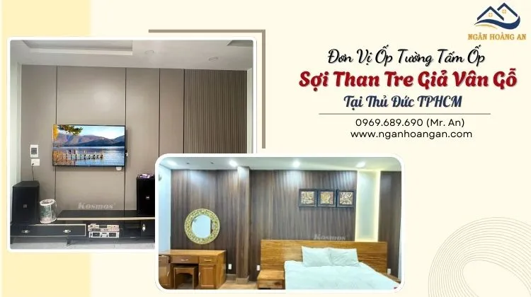 Đơn Vị Ốp Tường Tấm Ốp Sợi Than Tre Giả Vân Gỗ