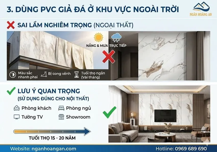 Dùng PVC Giả Đá Ở Khu Vực Ngoài Trời