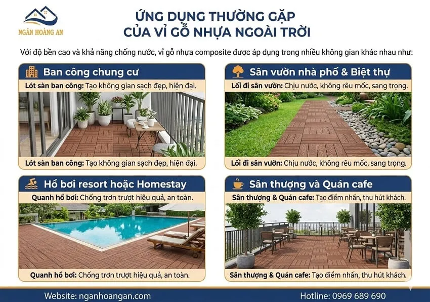 Ứng Dụng Thường Gặp Của Vỉ Gỗ Nhựa Ngoài Trời