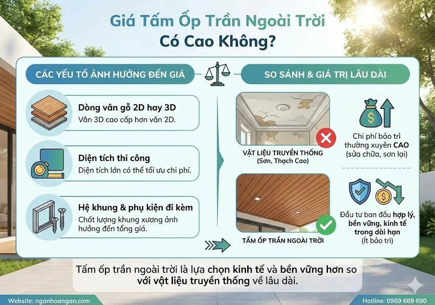 Giá Tấm Ốp Trần Gỗ Nhựa Ngoài Trời Có Cao Không?