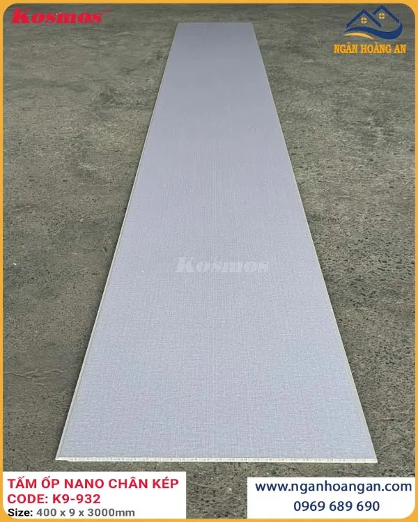 Tấm Ốp Tường Nano Nhựa Vân Vải Xám Kosmos K9-932