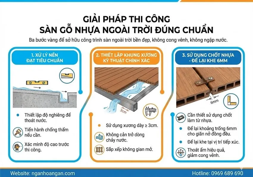 Giải Pháp Thi Công Sàn Gỗ Nhựa Ngoài Trời Đúng Chuẩn