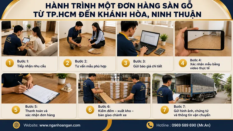 Hành Trình Một Đơn Hàng Sàn Gỗ Từ TP.HCM Đến Khánh Hòa, Ninh Thuận