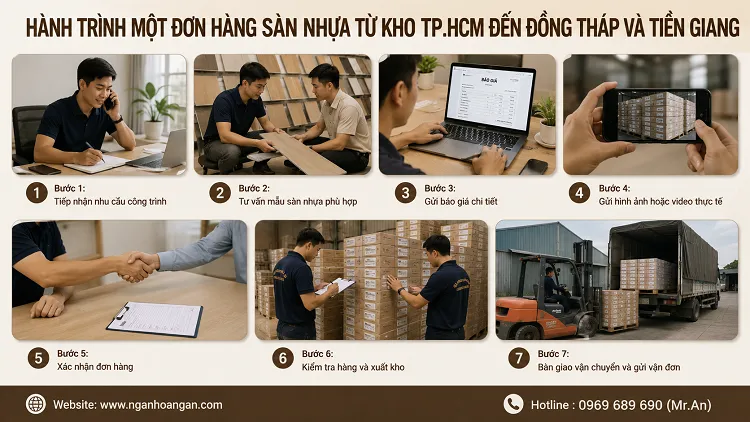 Hành Trình Một Đơn Hàng Sàn Nhựa Từ Kho TP.HCM Đến Đồng Tháp Và Tiền Giang Hành Trình Một Đơn Hàng Sàn Nhựa Từ Kho TP.HCM Đến Đồng Tháp Và Tiền Giang