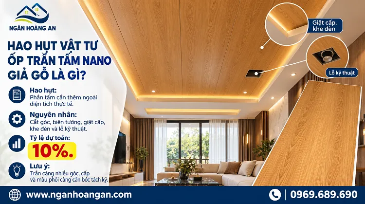Hao Hụt Vật Tư Ốp Trần Tấm Nano Giả Gỗ Là Gì? Hao Hụt Vật Tư Ốp Trần Tấm Nano Giả Gỗ Là Gì?