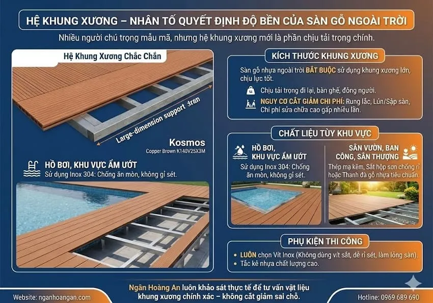 Hệ Khung Xương – Nhân Tố Quyết Định Độ Bền Của Sàn Gỗ Ngoài Trời