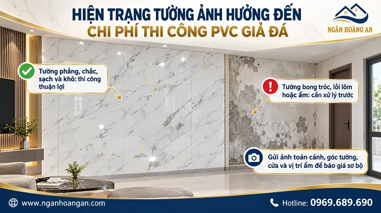 Hiện Trạng Tường Ảnh Hưởng Đến Chi Phí Thi Công PVC Giả Đá