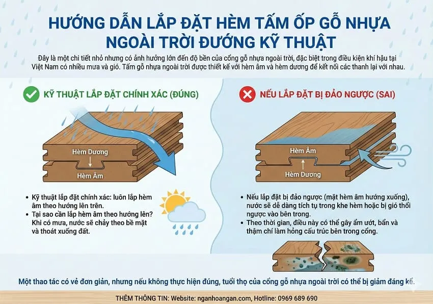 Hướng Dẫn Lắp Đặt Hèm Tấm Ốp Gỗ Nhựa Ngoài Trời Đúng Kỹ Thuật