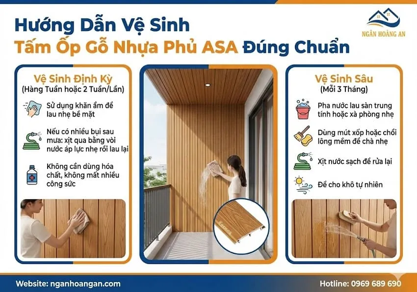 Hướng Dẫn Vệ Sinh Tấm Ốp Gỗ Nhựa Phủ ASA Đúng Chuẩn