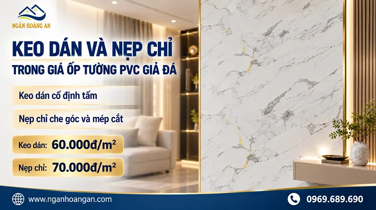 Keo Dán Và Nẹp Chỉ Trong Giá Ốp Tường PVC Giả Đá Keo Dán Và Nẹp Chỉ Trong Giá Ốp Tường PVC Giả Đá