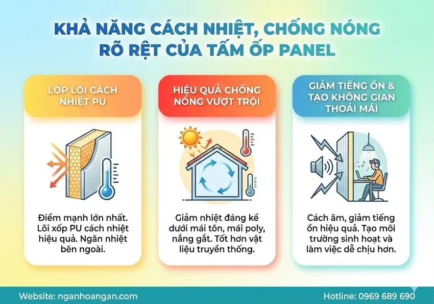 Khả Năng Cách Nhiệt, Chống Nóng Rõ Rệt Của Tấm Ốp Panel