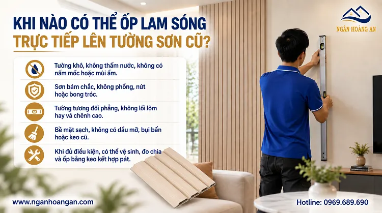 Khi Nào Có Thể Ốp Lam Sóng Trực Tiếp Lên Tường Sơn Cũ?