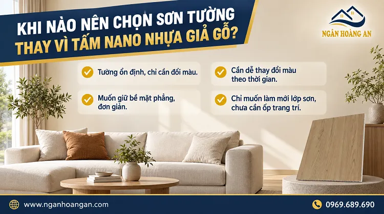 Khi Nào Nên Chọn Sơn Tường Thay Vì Tấm Tấm Nano Nhựa Giả Gỗ?