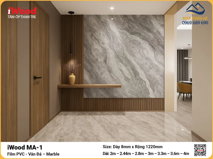 Kho Bán Tấm Ốp Than Tre Vân Đá iWood MA-1 Độ Dày Đa Dạng