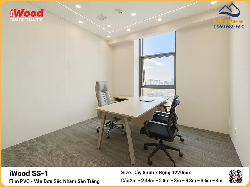 Kho Bán Tấm Than Tre iWood SS-1 Đơn Sắc Trắng Giá Rẻ