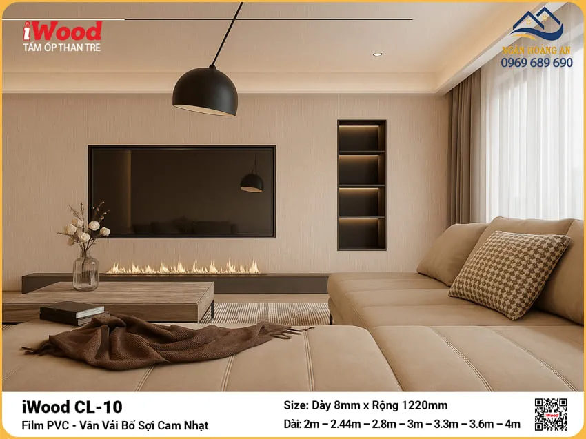 Kho Tấm Than Tre iWood CL-10 Vân Vải Bố Giá Tốt