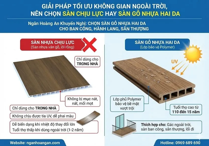 Không Gian Ngoài Trời, Nên Chọn Sàn Chịu Lực Hay Sàn Gỗ Nhựa Hai Da