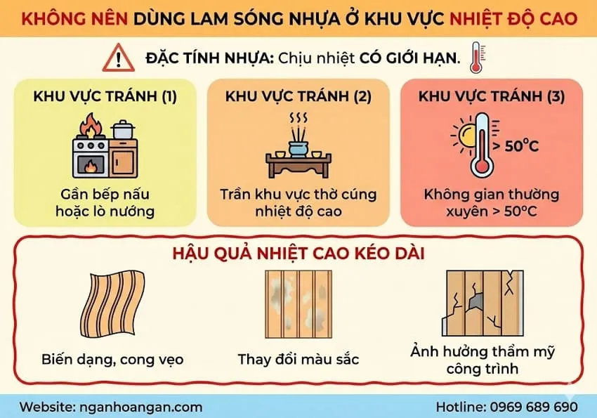 Không Nên Dùng Lam Sóng Nhựa Ở Khu Vực Nhiệt Độ Cao