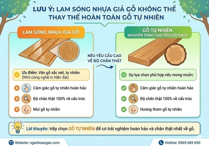 Không Thích Hợp Nếu Yêu Cầu Tấm Lam Sóng Nhựa Giống Gỗ Tự Nhiên Hoàn Toàn