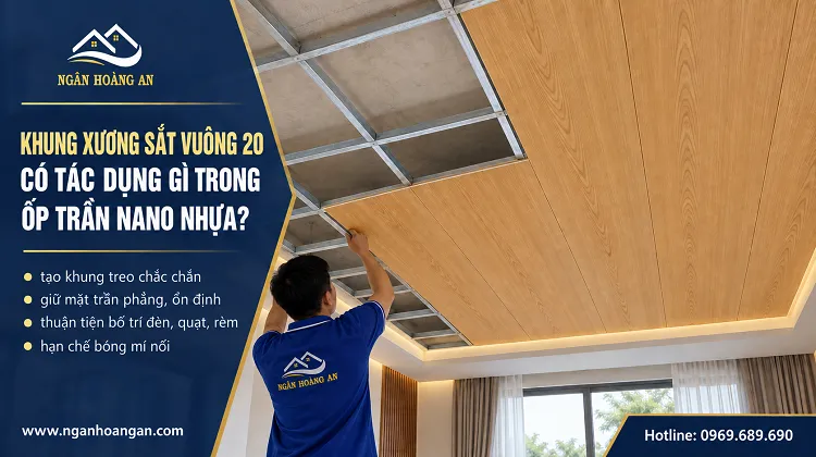 Khung Xương Sắt Vuông 20 Có Tác Dụng Gì Trong Ốp Trần Nano Nhựa?