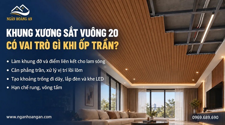 Khung Xương Sắt Vuông 20 Có Vai Trò Gì Khi Ốp Trần?