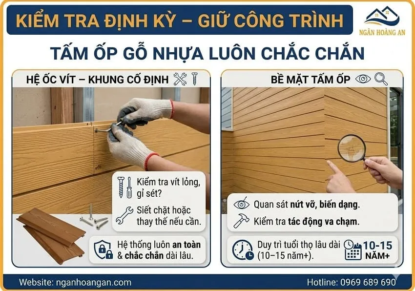Kiểm Tra Định Kỳ –Giữ Công Trình Tấm Ốp Gỗ Nhựa Luôn Chắc Chắn Có Cần Sơn Lại Tấm Ốp Gỗ Nhựa Không?