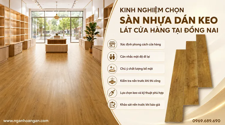 Kinh Nghiệm Chọn Sàn Nhựa Dán Keo Lát Cửa Hàng Tại Đồng Nai