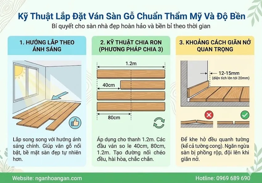 Kỹ Thuật Lắp Đặt Ván Sàn Gỗ Chuẩn Thẩm Mỹ Và Độ Bền