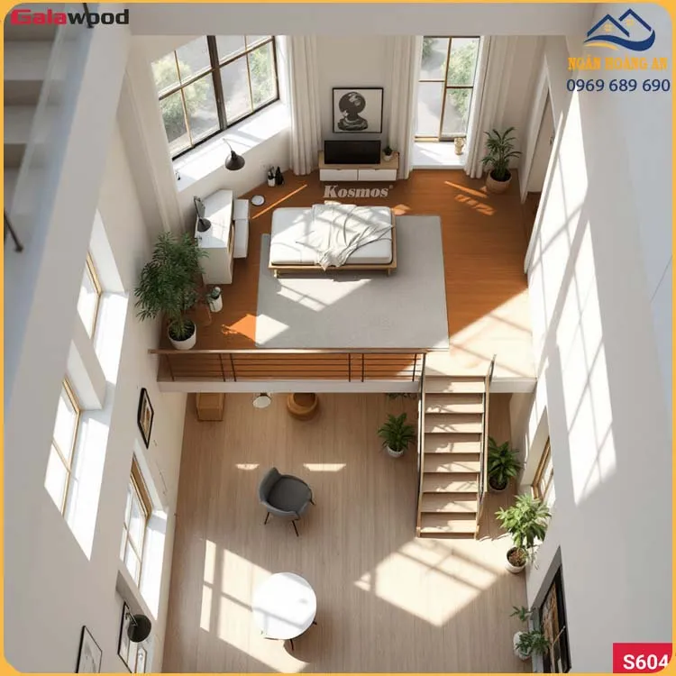 Làm Gác Xép Bằng Sàn Nhựa Chịu Lực Galawood S604 Chịu Tải Tốt Thẩm Mỹ