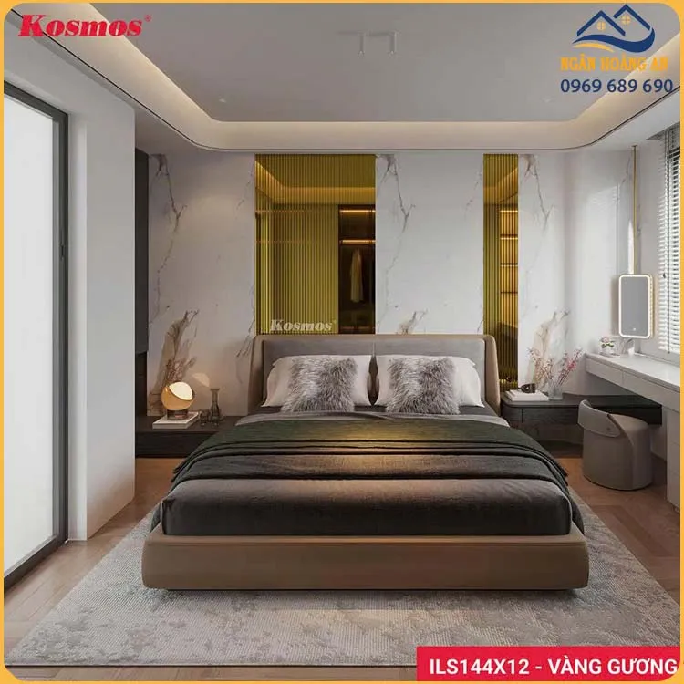 Lam Sóng Inox 304 Bóng Gương Kosmos ILS144X12-VG Vàng Gương