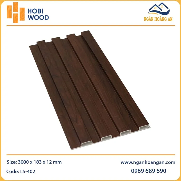 Lam Sóng Ốp Trần Nhựa Giả Gỗ Hobiwood LS-402