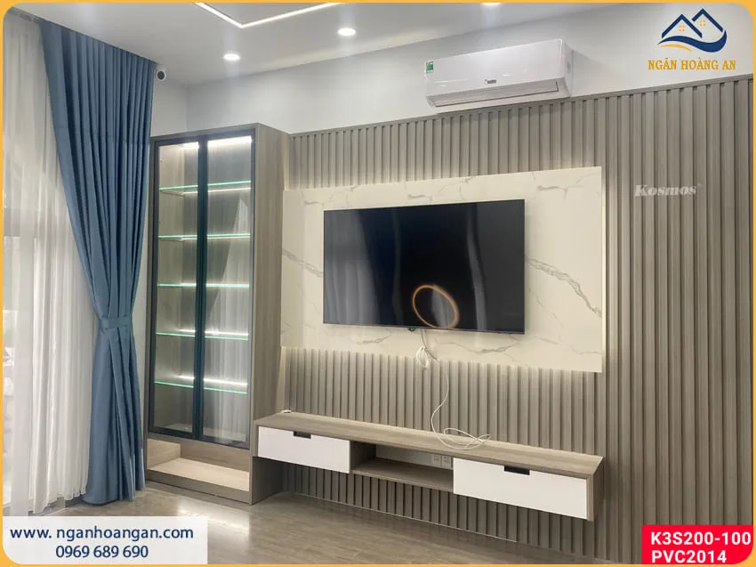 Lam Sóng Và PVC Ốp Trang Trí Vách Tivi Độc Đáo - Sang Trọng