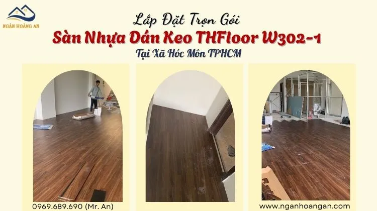 Lắp Đặt Trọn Gói Sàn Nhựa Dán Keo THFloor W302-1 Tại Xã Hóc Môn