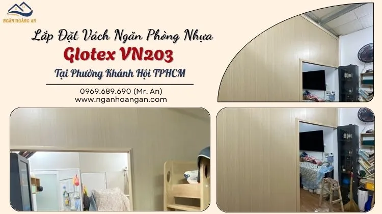 Lắp Đặt Vách Ngăn Phòng Nhựa Glotex VN203 Tại Phường Khánh Hội 
