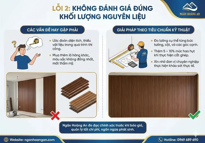 Lỗi 2: Không Đánh Giá Đúng Khối Lượng Tấm Ốp Lam Sóng