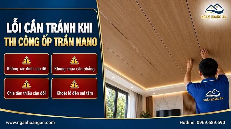 Lỗi Cần Tránh Khi Thi Công Ốp Trần Nano Nhựa Giả Gỗ