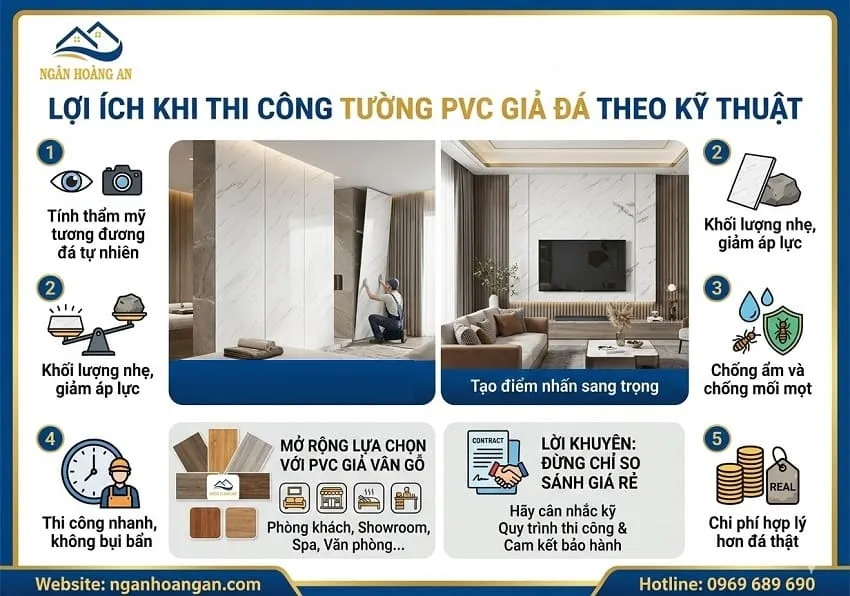 Lợi Ích Khi Thi Công Tường PVC Giả Đá Theo Kỹ Thuật