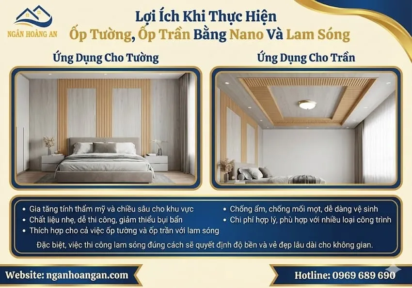 Lợi Ích Khi Thực Hiện Ốp Tường, Ốp Trần Bằng Nano Và Lam Sóng