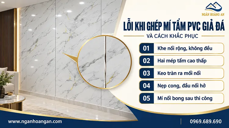Lỗi Khi Ghép Mí Tấm PVC Giả Đá Và Cách Khắc Phục